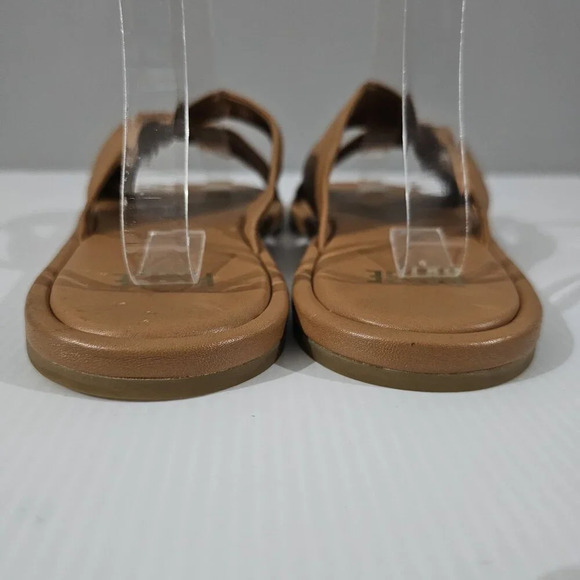 Paige Dana Sandal Womens Size 9.5 Toffee Tan Leather Twisted Slip On Slide - Picture 8 of 13